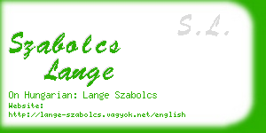 szabolcs lange business card